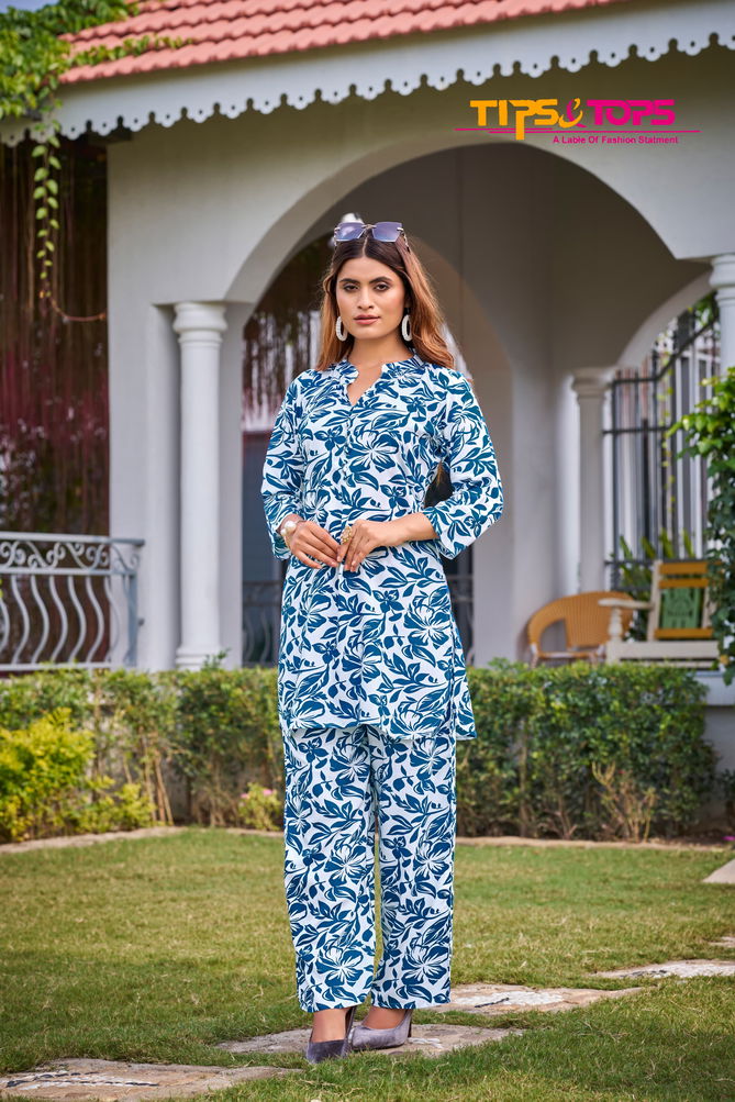 Fashion Beats Vol 5 By Tips And Tops Rayon Printed Cord Set Top With Bottom Wholesale Online
